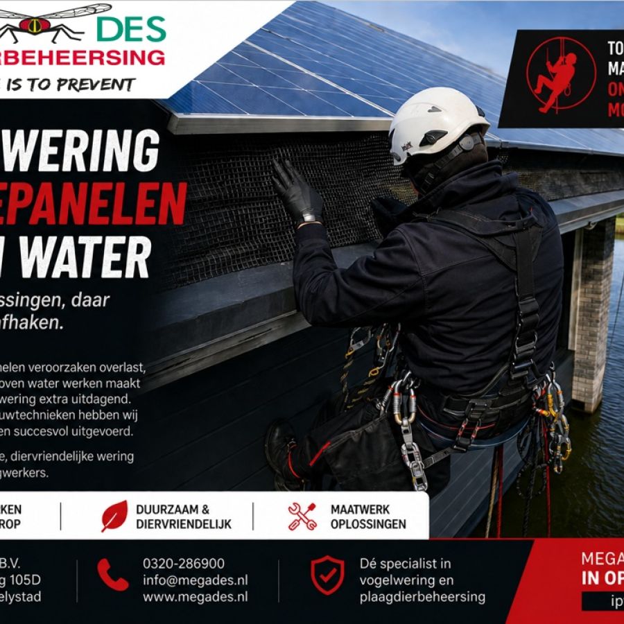 vogels onder zonnepanelen